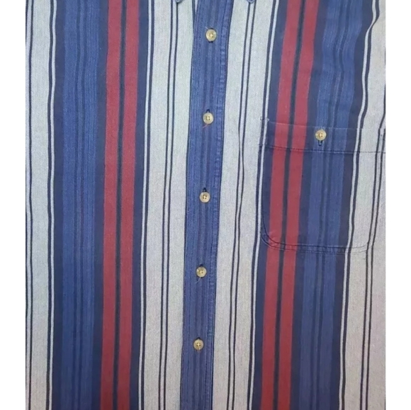 Vintage Catalina Men's Size Large Short Sleeve Button Down Nautical Patriotic - Picture 2 of 8